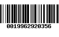 Código de Barras 0019962920356