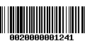 Código de Barras 0020000001241