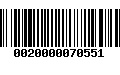 Código de Barras 0020000070551