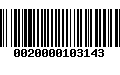 Código de Barras 0020000103143