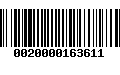 Código de Barras 0020000163611