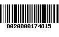 Código de Barras 0020000174815