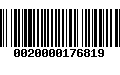 Código de Barras 0020000176819