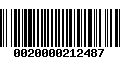 Código de Barras 0020000212487