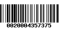 Código de Barras 0020004357375