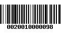 Código de Barras 0020010000098