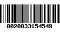 Código de Barras 0020033154549