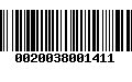 Código de Barras 0020038001411