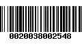 Código de Barras 0020038002548