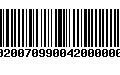 Código de Barras 00200709900420000001