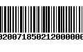 Código de Barras 00200718502120000008