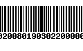 Código de Barras 00200801903022000001