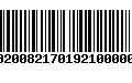 Código de Barras 00200821701921000009