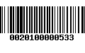 Código de Barras 0020100000533