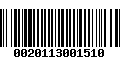 Código de Barras 0020113001510