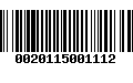 Código de Barras 0020115001112