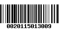 Código de Barras 0020115013009