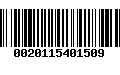 Código de Barras 0020115401509