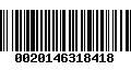 Código de Barras 0020146318418