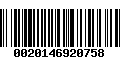 Código de Barras 0020146920758