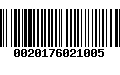 Código de Barras 0020176021005