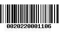 Código de Barras 0020220001106