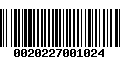 Código de Barras 0020227001024