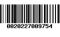 Código de Barras 0020227009754