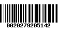 Código de Barras 0020279205142