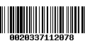 Código de Barras 0020337112078