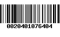 Código de Barras 0020401076404