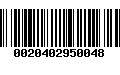 Código de Barras 0020402950048