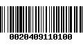 Código de Barras 0020409110100