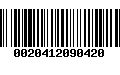 Código de Barras 0020412090420