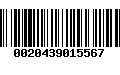 Código de Barras 0020439015567