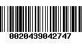 Código de Barras 0020439042747