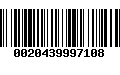 Código de Barras 0020439997108