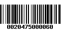 Código de Barras 0020475000060