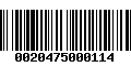 Código de Barras 0020475000114