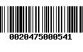 Código de Barras 0020475000541