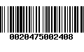 Código de Barras 0020475002408