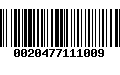 Código de Barras 0020477111009