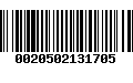 Código de Barras 0020502131705