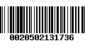 Código de Barras 0020502131736