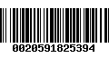 Código de Barras 0020591825394