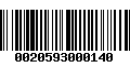 Código de Barras 0020593000140