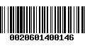 Código de Barras 0020601400146