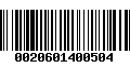 Código de Barras 0020601400504