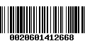 Código de Barras 0020601412668