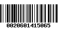 Código de Barras 0020601415065